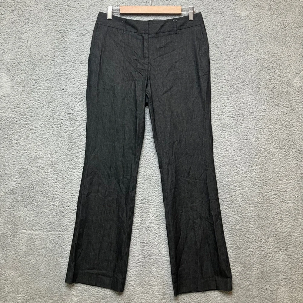 J Jill Jeans Women 6 Black Denim Pants Dark Grey Bootcut Stretch Business Office